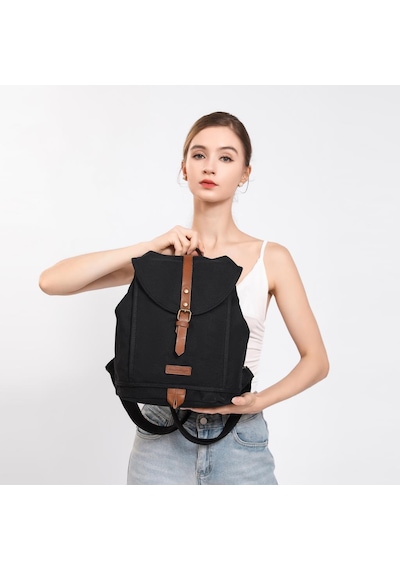 Kanvas Kumaş Kadın Sırt Çantası Smart Bags 1335 Siyah