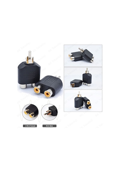 RCA Erkek to 2 RCA Dişi Ayırıcı Adaptör