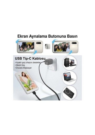 A2 Pro Manyetik Selfie Ekranı - Magsafe Uyumlu 4.02 İnç Vlog Monitörü Ve Bluetooth Uzaktan Kumandalı Beyaz - 928305208