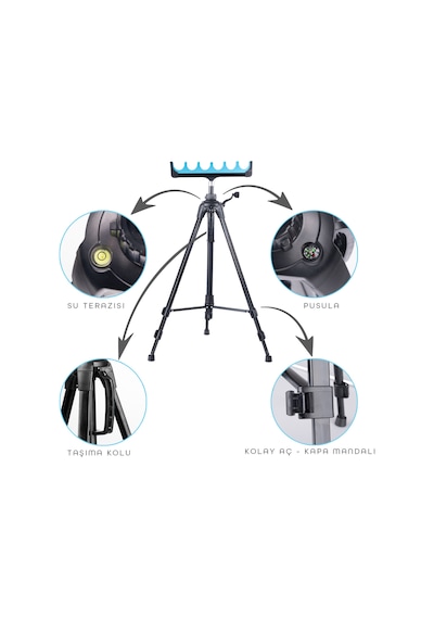 Effe  HG284 Ayarlı Tripot Altılı Kamış Ayağı
