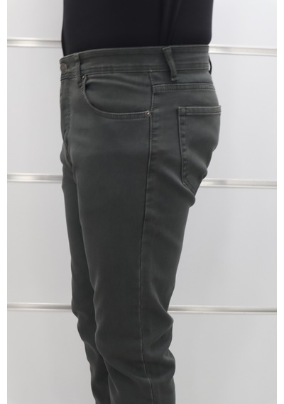 Dmctekstil Hacker Denim Erkek Haki Yeşil Normal Bel Rahat Kesim Dar Paça Jean Pantolon