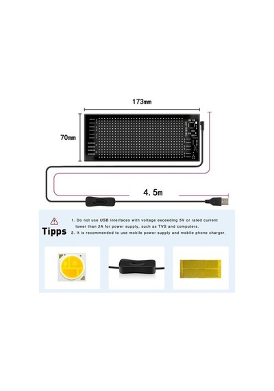 16x32 Cama Yapışan Matrıx Panel Led Ekran Siyah