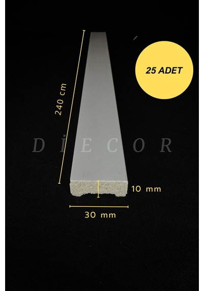 Diecor Dekoratif Boyanabilir 25 Adet 3 Cm Polistren Duvar Çıtası Beyaz 30 X 10 Model:xa191