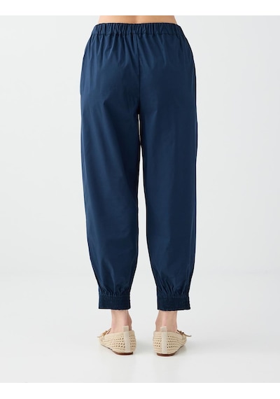 Jimmy Key Lacivert Beli Lastikli Pamuk Karışımlı Poplin Pantolon 6sw187657494