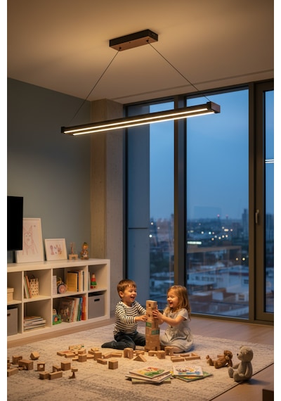 Vega Gold Lineer Led Sarkıt Avize Kumandalı Dim Edilebilir Aşağı Işık Sarı Işık