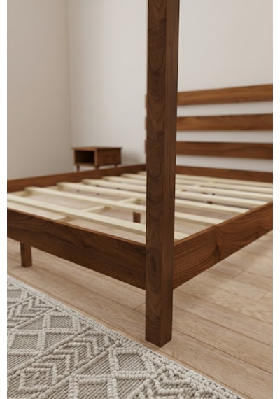 Natura Ci Bi Nli Kli Masif Ahşap Karyola Ceviz 90x200