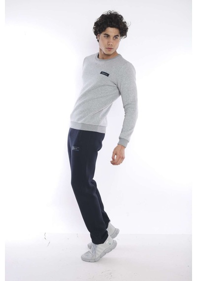 Escetic Erkek Spor G2 Melanj (Açık Gri) Kışlık Sweatshirt Takım, 3 İplik