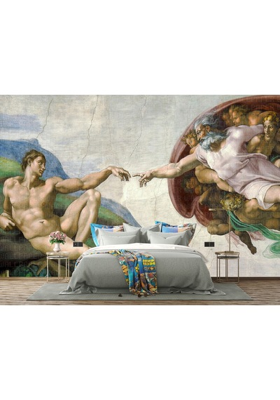 Michelangelo Sistine Şapel Poster Duvar Kağıdı Renkli