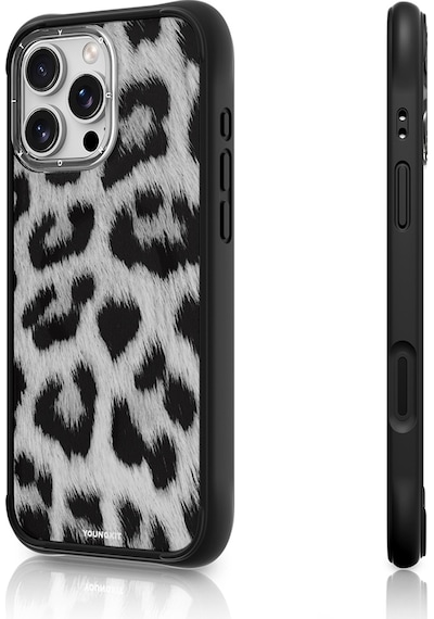 Apple Uyumlu iPhone 16 Pro Max Kılıf M safe Şarj Özellikli Youngkit Leopard Serisi Kapak Siyah