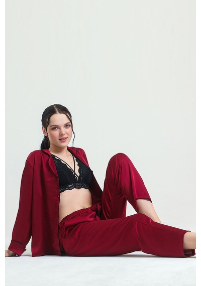 Magic Form 19718 Kadın Bordo Gömlek Yaka Biyeli Cepli Saten Pijama Takım Bordo - 311764045 Bordo Magic Form 19718 Kadın Bordo Gömlek Yaka Biyeli Cepli Saten Pijama Takım Bordo - 311764045 Bordo