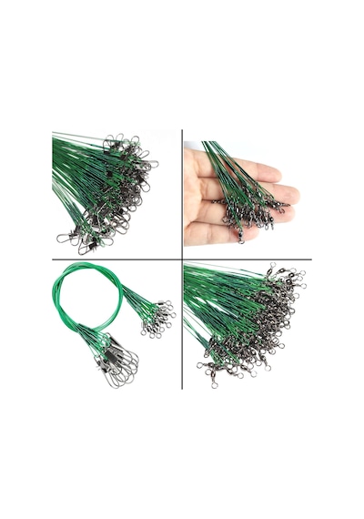 Valkyrie 60 Adet Çelik Fishing Leader Seti Paslanmaz Çelik Olta Halatı Lider Teli 3 Boy Karışık