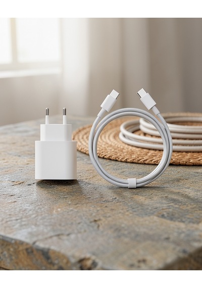 Şarj Seti 35w Usb-c Uyumlu İphone 17 Pro Max Model Uczziphone17uyumluşarj-5 Beyaz