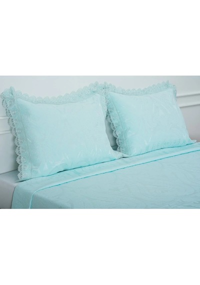 Tulip Polyester Pamuk Şönil Su Yeşili Yatak Örtüsü Çift Kiş. 3 Prç. 696 Mint Yeşili