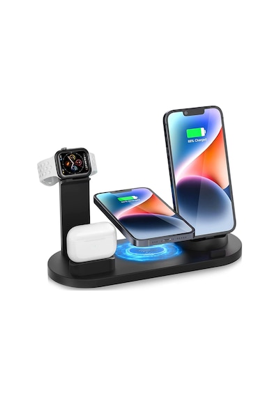 4'ü 1 Arada Kablosuz Şarj Yuvası, Apple Mikro/tip C Telefonlar İçin 360 Derece Dönen Şarj Yuvası, İwatch Serisi, Airpods, İphone, Samsung Uyumlu Galaxy İçin Qi Hızlı Şarj Yuvası Çok Renkli 4'ü 1 Arada Kablosuz Şarj Yuvası, Apple Mikro/tip C Telefonlar İçin 360 Derece Dönen Şarj Yuvası, İwatch Serisi, Airpods, İphone, Samsung Uyumlu Galaxy İçin Qi Hızlı Şarj Yuvası Çok Renkli
