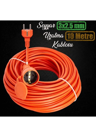Tr Cca Kablolu Seyyar Uzatma Kablosu 3x2.5 Mm 10 Metre Genel