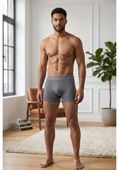 Fit Women Erkek Rahat Esnek Seamless 2 Li Boxer Füme