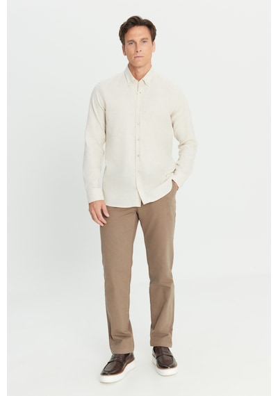 AC&Co / Altınyıldız Classics Erkek Vızon %100 Pamuk Comfort Fit Rahat Kesim Yan Cepli Pantolon Vizon