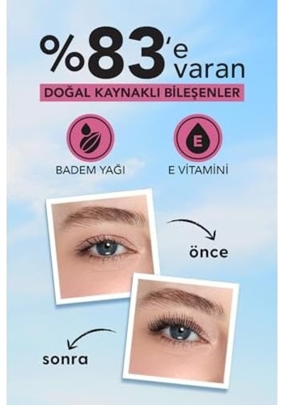 Doğal Formüllü Kirpik Uzatıcı Maskara Siyah - Longer Than Ever Mascara - 001 - 8682536067119