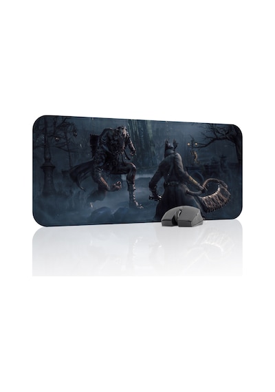 Bloodborne Kaymaz Dikişli Kauçuk Oyuncu Mousepad V2 - 70x30 Xl Gaming Mouse Pad Fare Altlığı