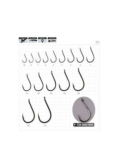Sasame Chinu Ringed F-724 Serisi Olta İğnesi #1