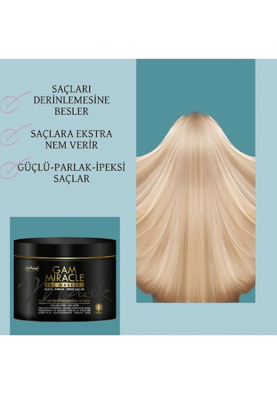 Gam Miracle Güçlü Parlak İpeksi Saçlar İçin Saç Bakım Maskesi 400 ML