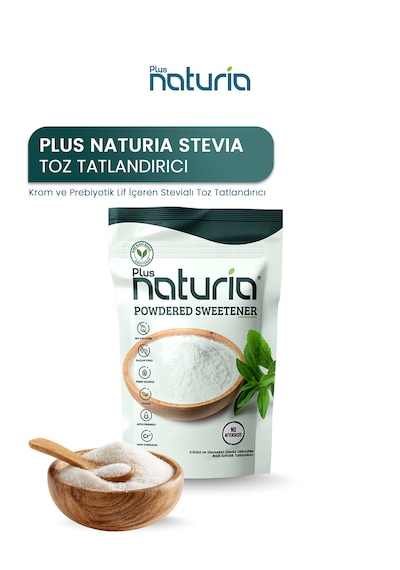 Stevia Toz Tatlandırıcı Şekersiz Ve Kalorisiz Tatlılık, 200g Krom İlaveli