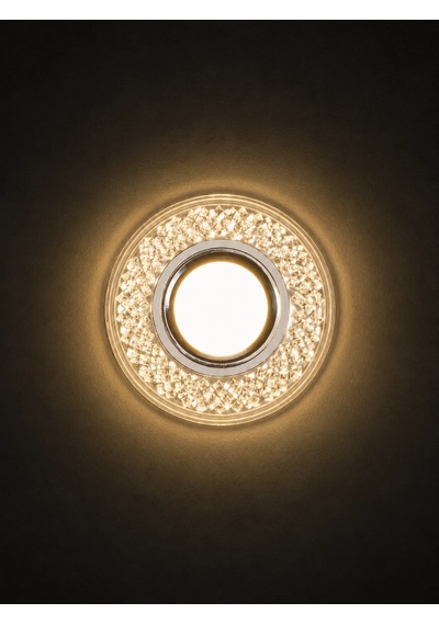 1 Adet Noas Yl65 1787 Adonis Led Çerçeveli 4000k Yuvarlak Kristal Cam Spot Gu10 Duy Rekli