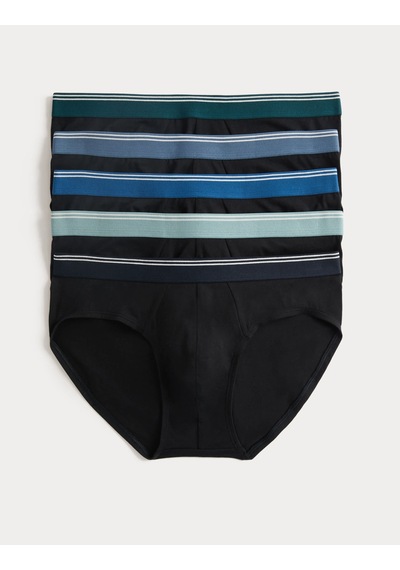 Marks & Spencer 5'li Pamuklu Slip T14002561f Siyah Mix