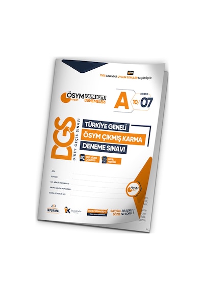 2026 DGS ÖSYM Arşivi Karma Kara Kutu Çıkmış Soru Türkiye Geneli D. Çözümlü Deneme 10/7.Kitapçık