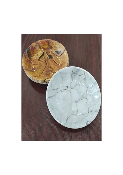 4 Adet Melamin Çukur Yemek Tabağı 18cm Bpa İçermez Bulaşık Makinesinde Yıkanar Desenli Yemek Tabağı Karışık