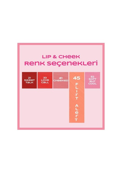 Kremsi Formda Dudak Ve Yanak Renklendirici- Lip&cheek 45 Flirt Alert
