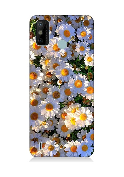 Tecno Spark 6 Go Uyumlu Silikon Kılıf Beyaz Papatyalar