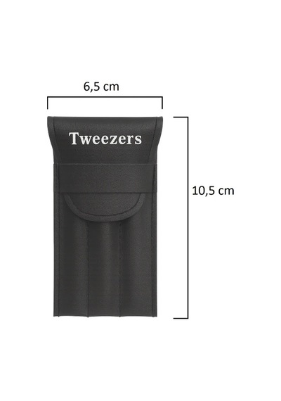 Twiezers Twzset3001 Deri Çantalı 3'lü Paslanmaz Çelik Cımbız Seti - Siyah/siyah