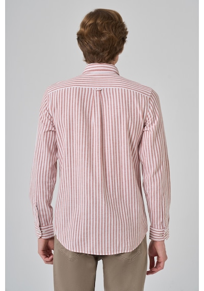 Morven Erkek Turuncu Slim Fit Düğmeli Yaka Gömlek 25ms004012451 Turuncu Turuncu