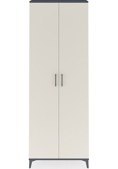 Arges Dolap 2 Raflı 2 Kapaklı Tek Askılı 88x30x243 Antrasit-aytaşı Antrasit