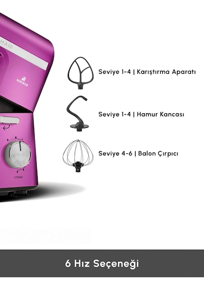 Karaca Mastermaid Chef Pro 1750 W Çift Kollu Stand Mikser