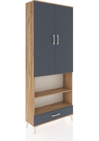 Arges Dolap 4 Raflı Tek Çekmeceli Tek Askılı 88x30x221 Çam-an... Çam