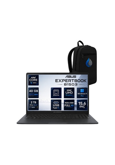 Asus ExpertBook B1 B1503CVA-C516512B0DRNP19 Core 5 120U 40 GB 2 TB SSD 15.6'' W11P Dizüstü Bilgisayar