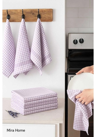 10 Lu Lüks Bulaşık Kurulama Bezi Ve Mutfak Peçetesi 50x70 Cm Daily Lila Çok Renkli
