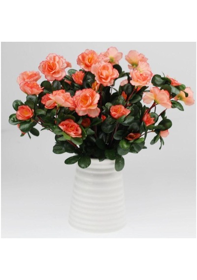 Yapay Çiçek Somon Açelya Demeti 7 Dallı 33x20Cm