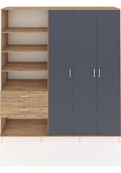 Hyperion Dolap 16 Raflı 2 Çekmeceli 3 Kapaklı 220x44x243 Çam-antrasit/çam Antrasıt/atlas Çam Hyperion Dolap 16 Raflı 2 Çekmeceli 3 Kapaklı 220x44x243 Çam-antrasit/çam Antrasıt/atlas Çam