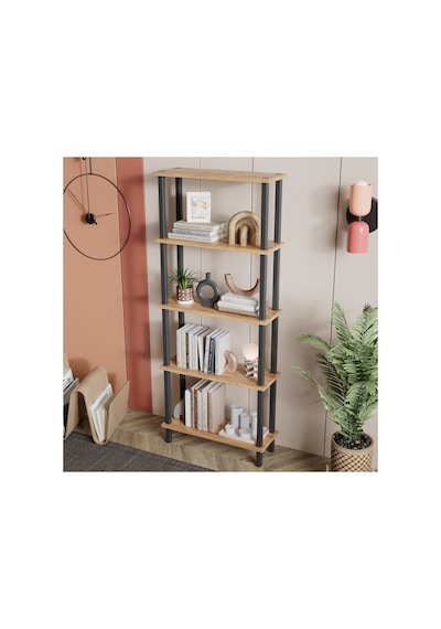 Pırada 5 Raflı Kitaplık Organizer Düzenleyici Meşe