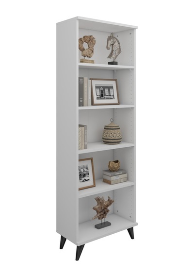 Simple Kitaplık 5 Raflı 60x30x176 Beyaz Beyaz Simple Kitaplık 5 Raflı 60x30x176 Beyaz Beyaz