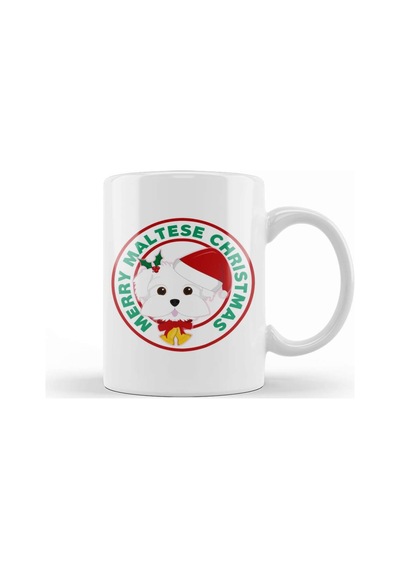 Merry Christmas Maltese Dog Kupa Bardak Porselen Karışık
