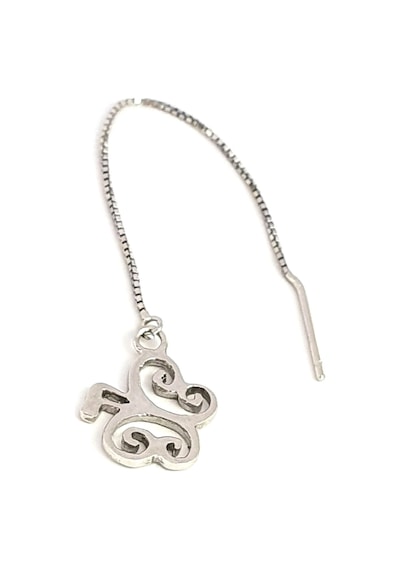 Kelebek Figürlü Gümüş Zincir Tek Küpe N11.65718