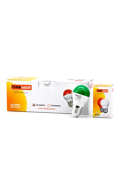 10 Adet 1w E27 Yeşil Yuvarlak Gece Lambası Led Ampul Eamp-075
