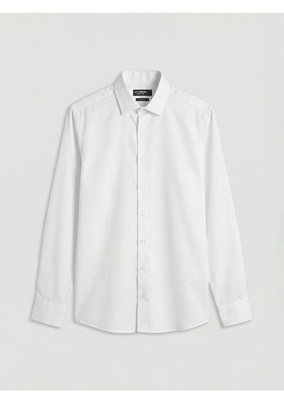 Lcw Busıness Beyaz Slim Fit Armürlü Erkek Basic Gömlek