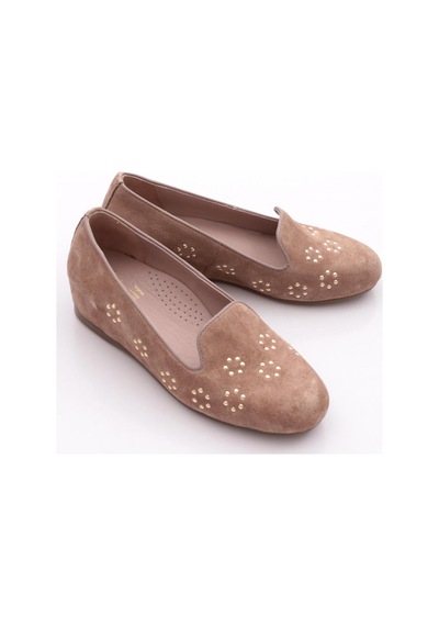 Dgn 447 Kadin Loafer Ayakkabi Vizon Süet