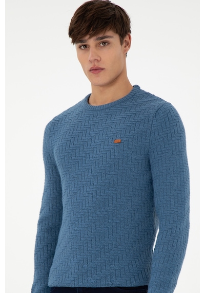 U.S. Polo Assn. Erkek Slim Fit Bisiklet Yaka Saks Kazak 50297050-VR032 U.S. Polo Assn. Erkek Slim Fit Bisiklet Yaka Saks Kazak 50297050-VR032