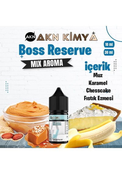 Akn Kimya Boss Reserve Cuttwood Mix Aroma Muz Karamel Cheescake Gıda Aroması 10 Ml